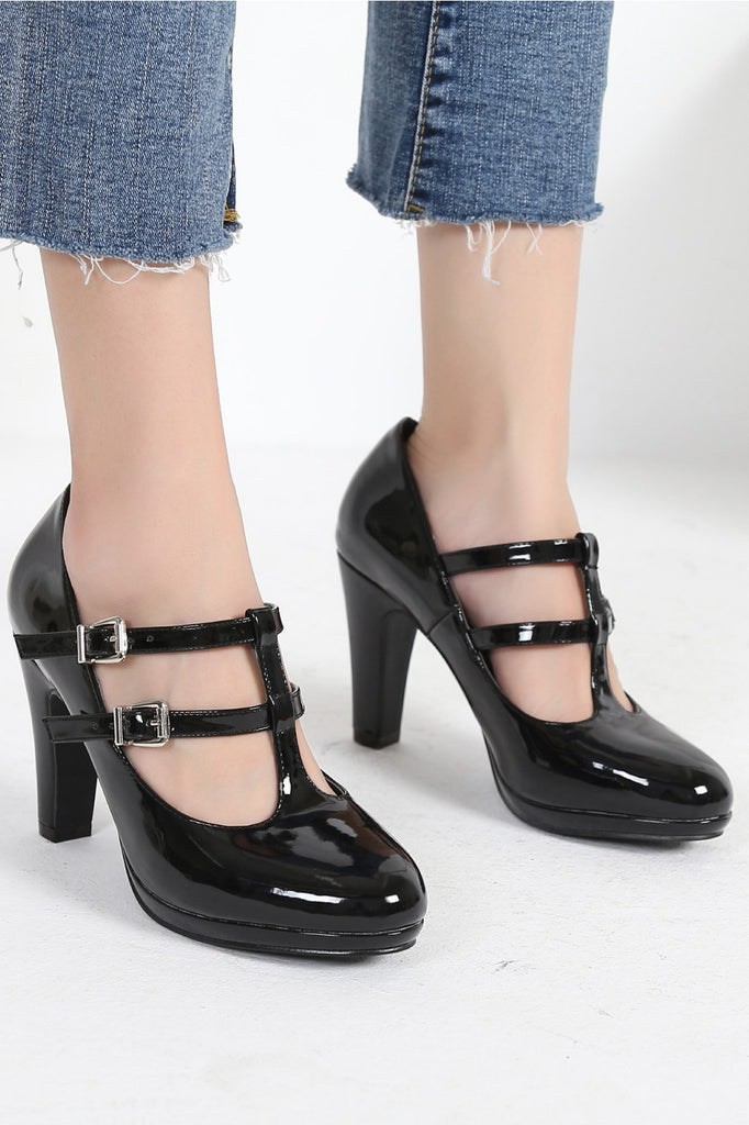 Patent T Strap Mary Jane Shoes